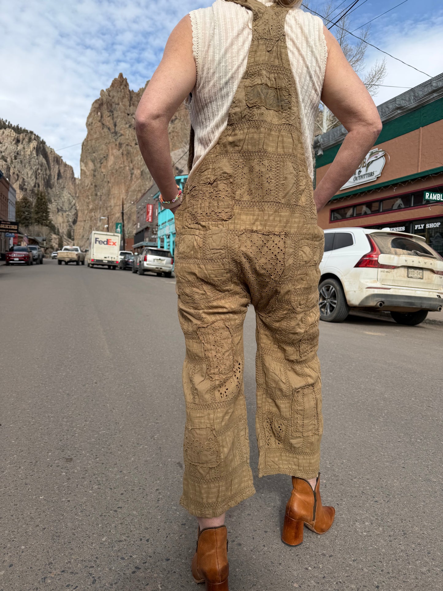 Travels Await Overalls - Dark Olive