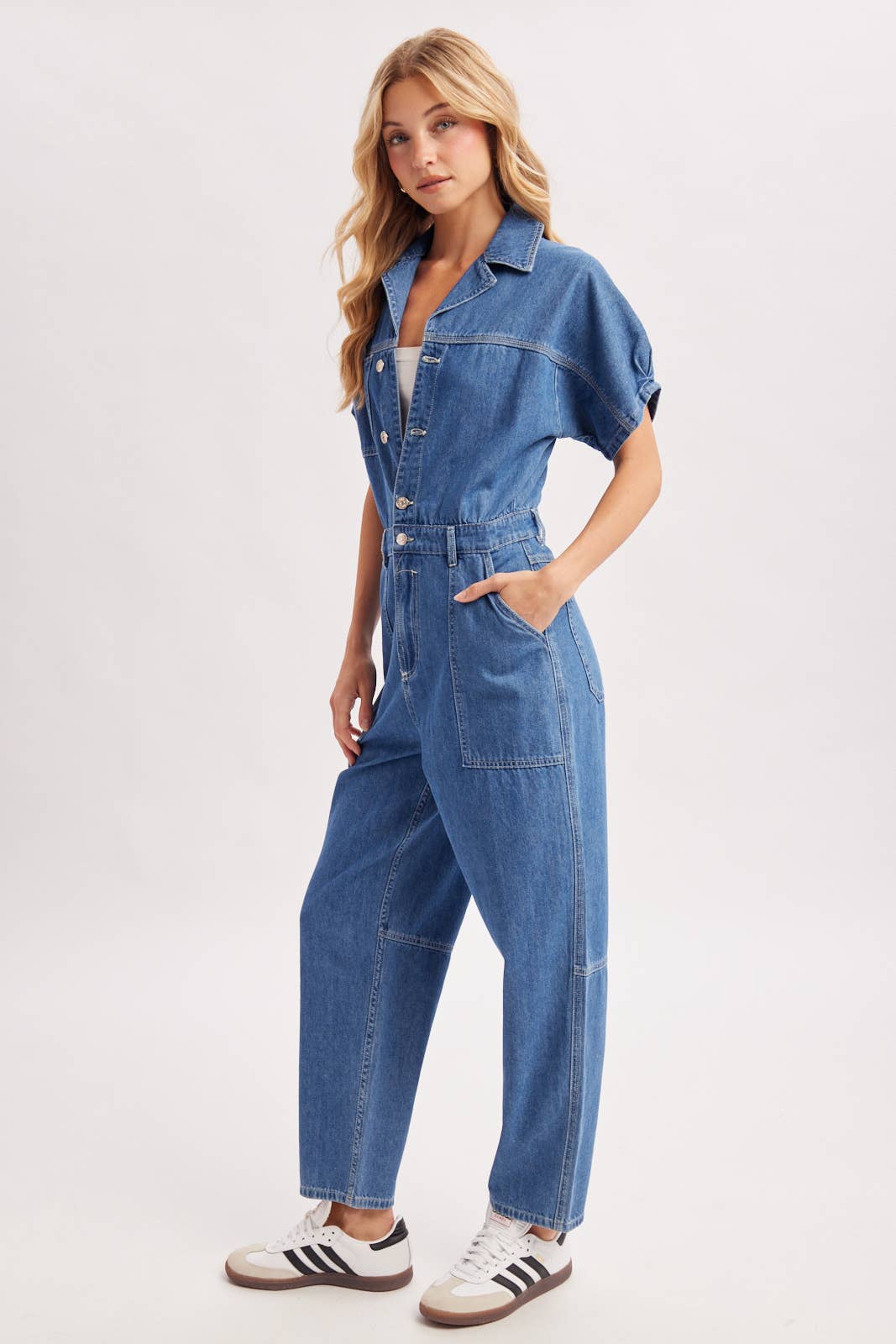 STILLA DENIM UTILITY JUMPSUIT