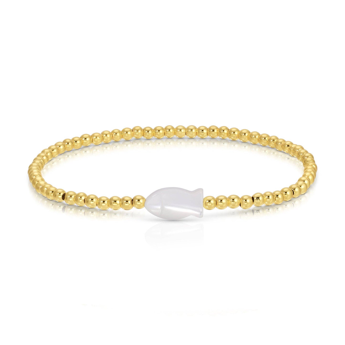 Stretch Bracelets with Fish-Shaped Shell