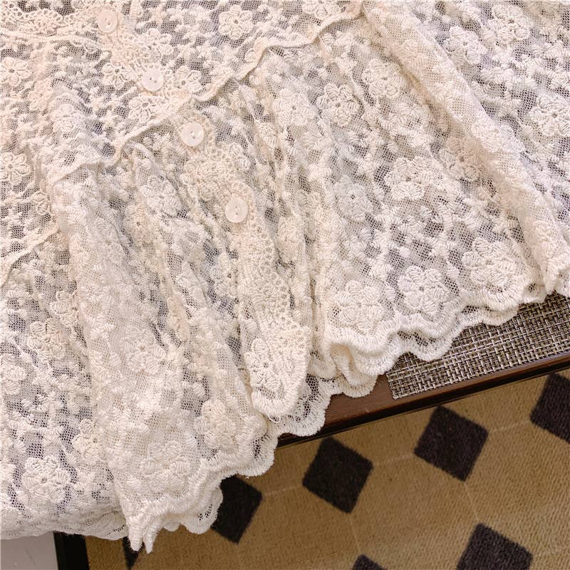 Sally Embroidered Lace Vest