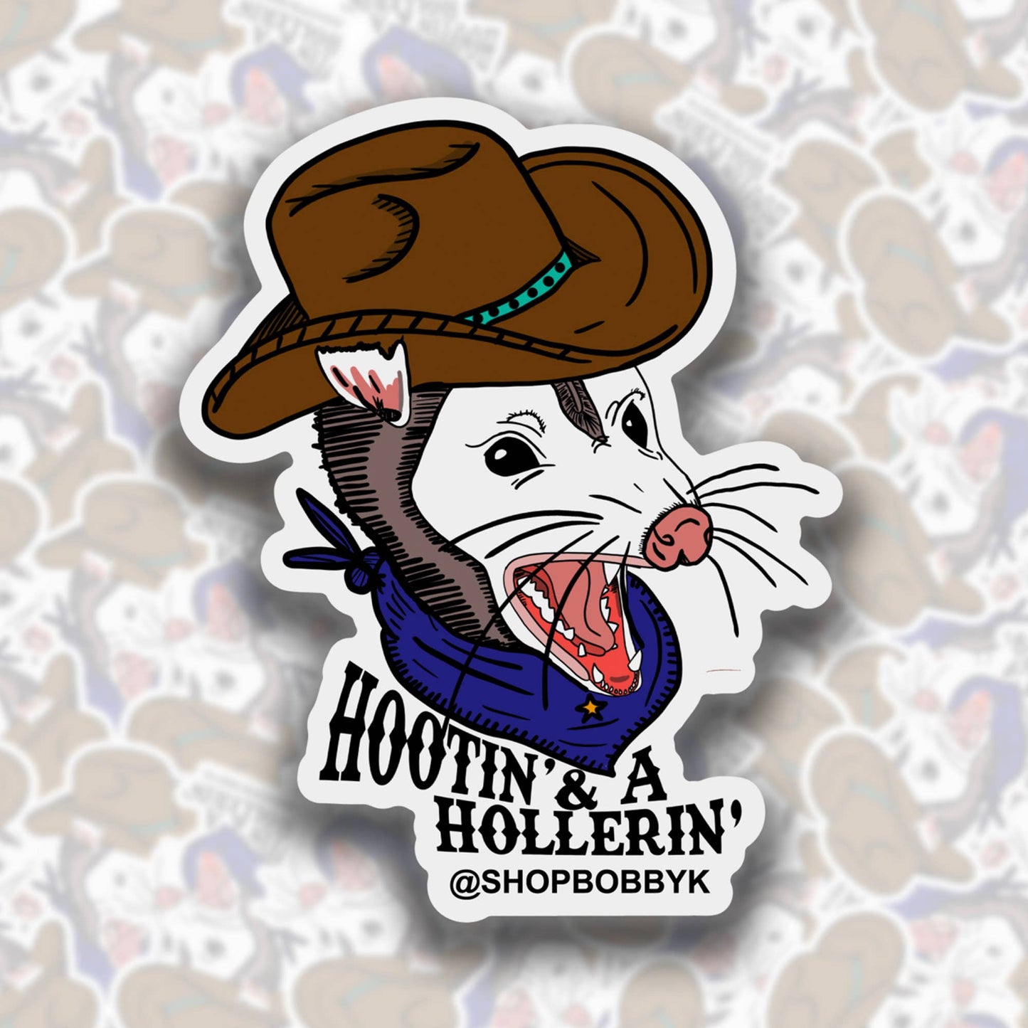 Hootin' and a Hollerin' Sticker