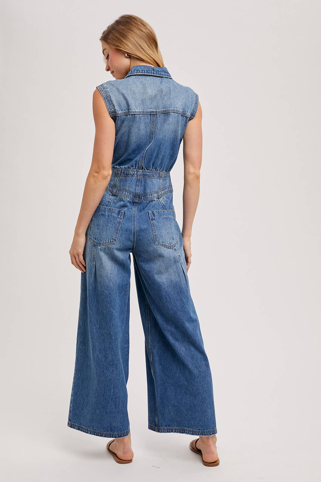 FINN DENIM SLEEVELESS JUMPSUIT
