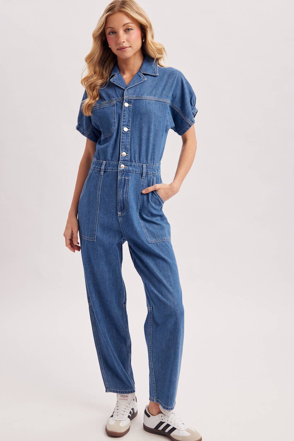 STILLA DENIM UTILITY JUMPSUIT