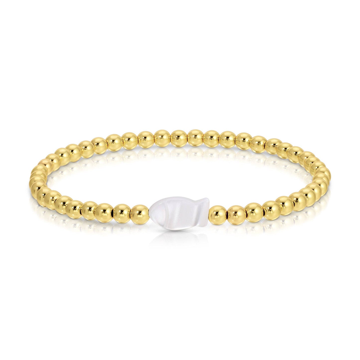 Stretch Bracelets with Fish-Shaped Shell