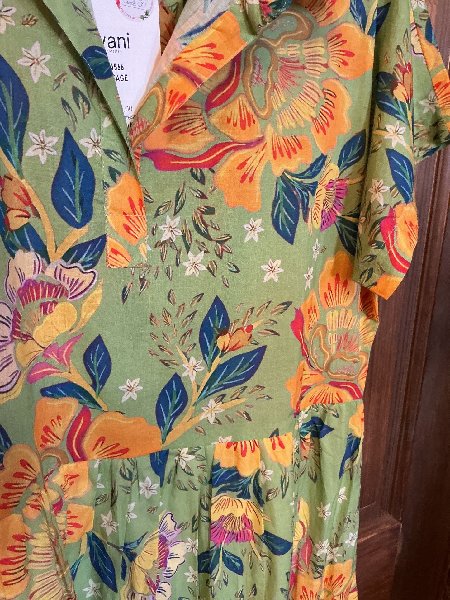 Sage Floral Dress