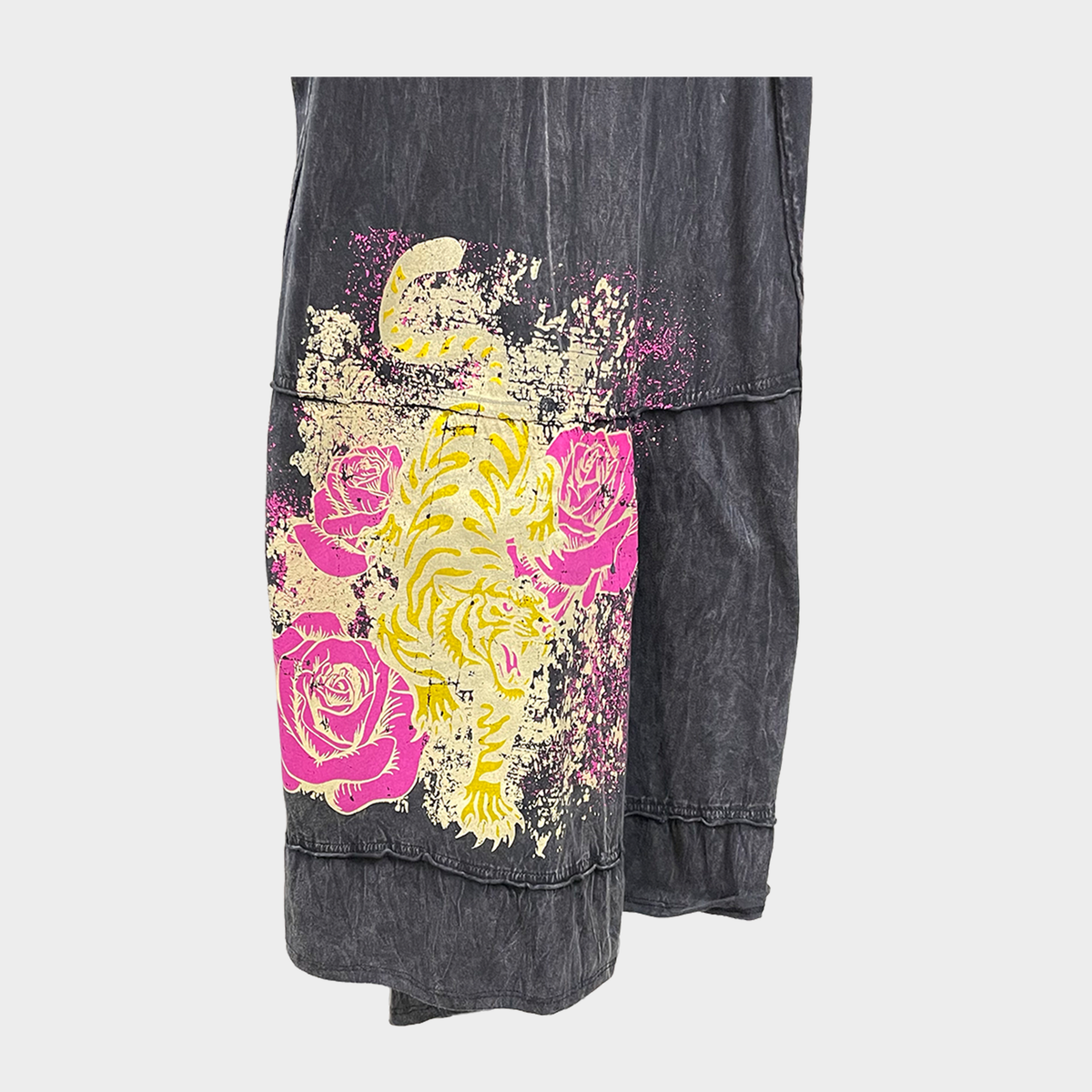 Mineral Wash Tiger & Rose Wide-Leg Pants