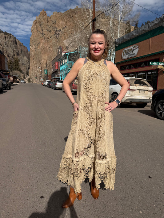 Daisy Dreaming Dress - Vintage Tea Stain