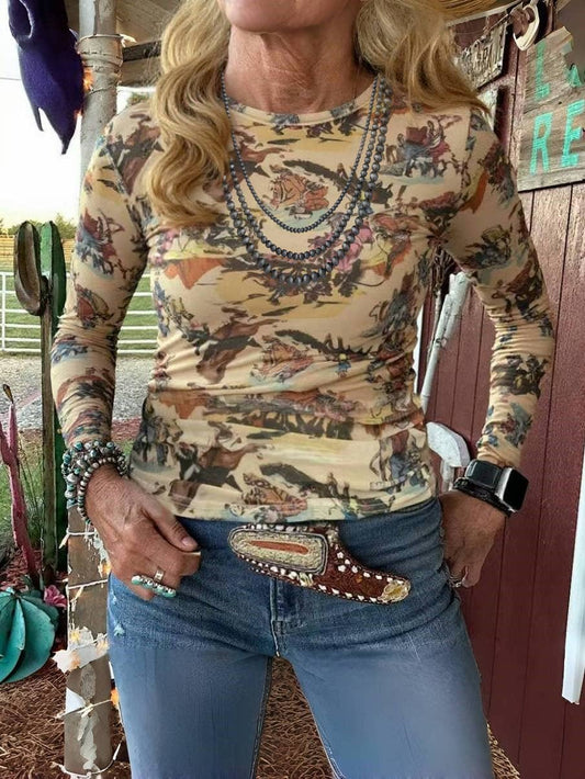Wild West Sheer Mesh Top