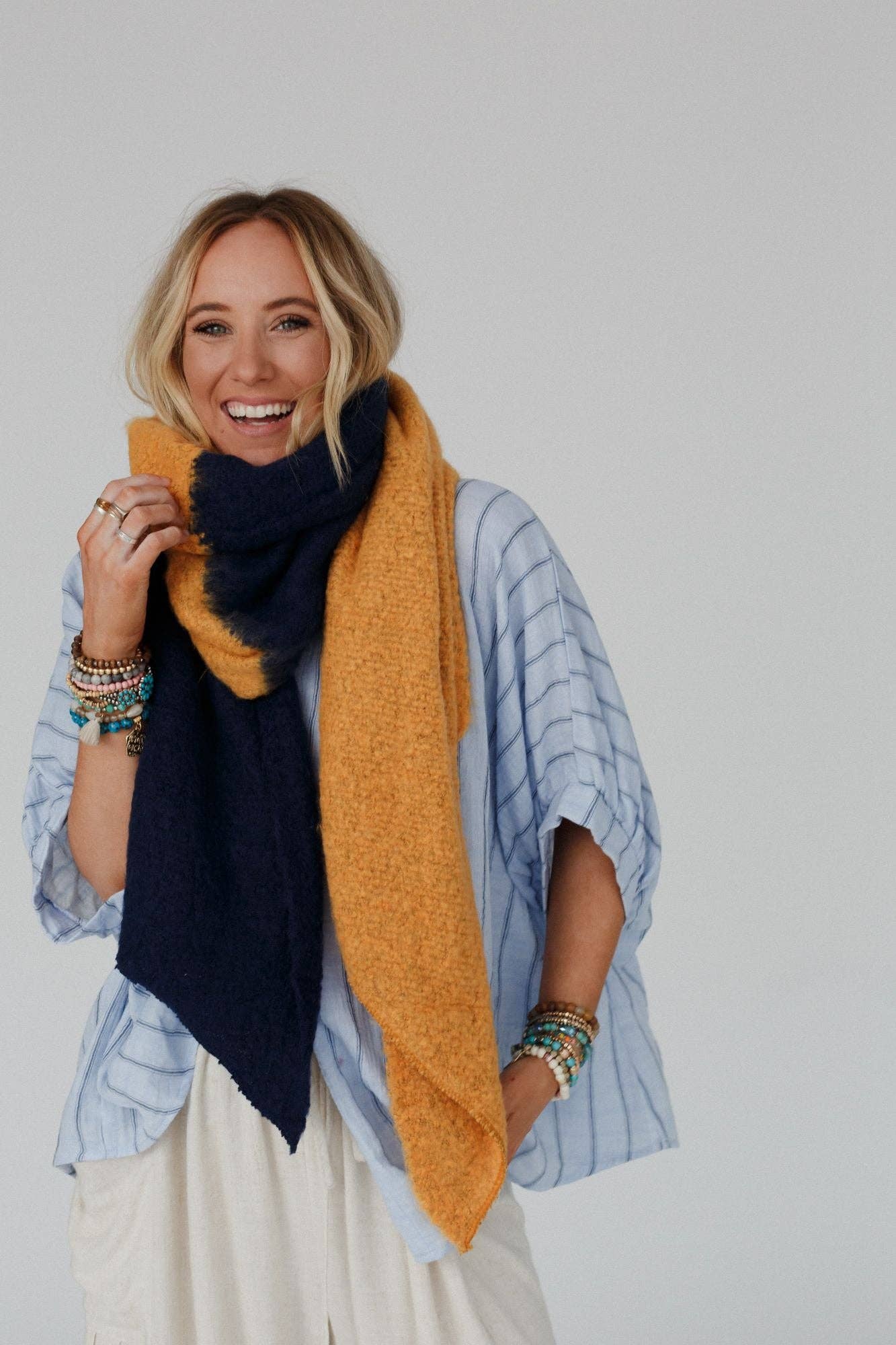 Sunset Shades Cozy Scarf - Navy Multi