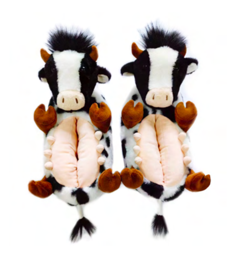 Howdy Cow | Kid's Funny Animal Plush Non-Slip Slippers