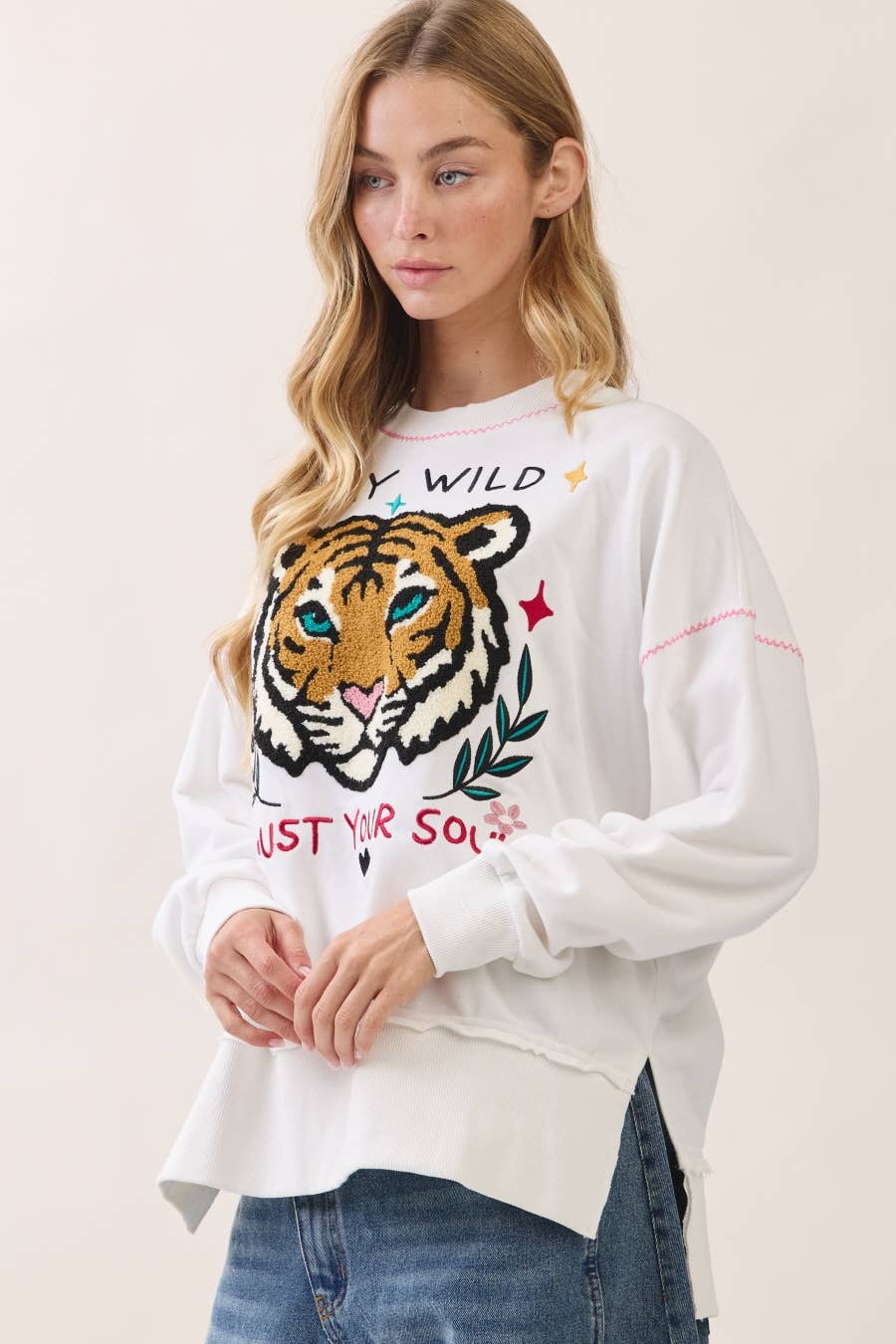 Tigre' Applique Sweatshirt