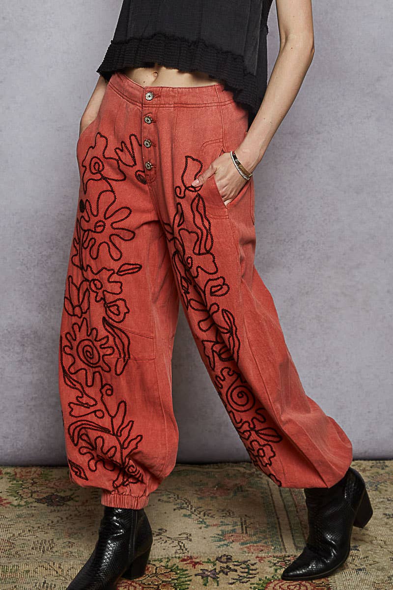 The Twila Floral Embroidered Pants