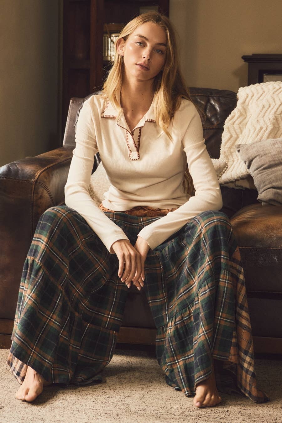 Kylee Plaid Tiered Pants