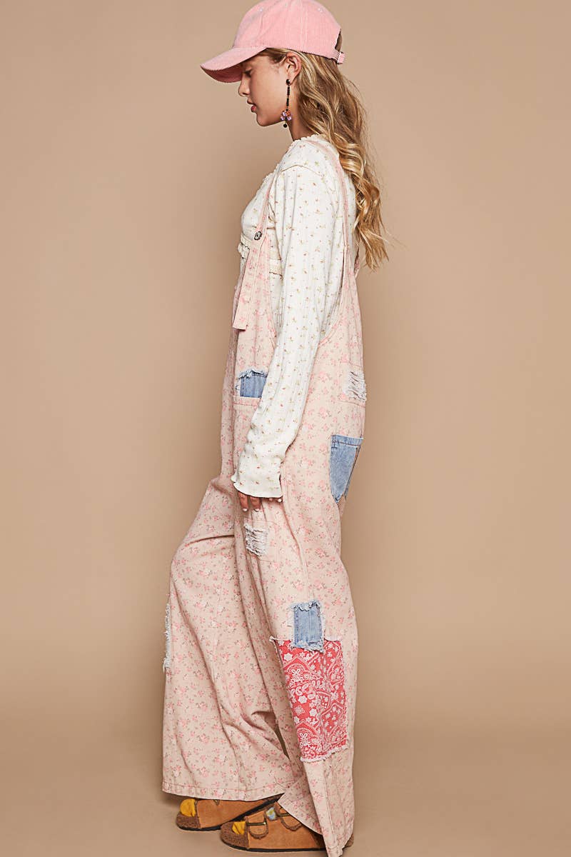 The Suki Flower Denim Overalls