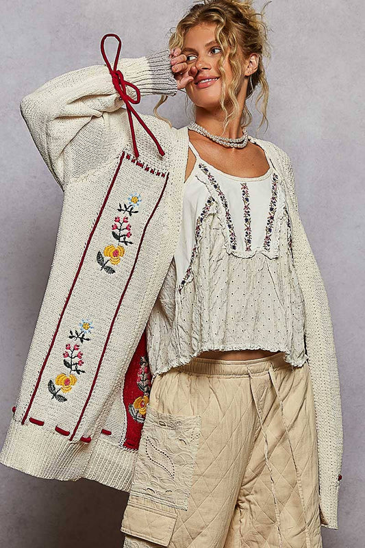 Floral Maxi Cardigan Sweater