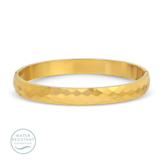 Textured Hinged Water Resistant Bangle