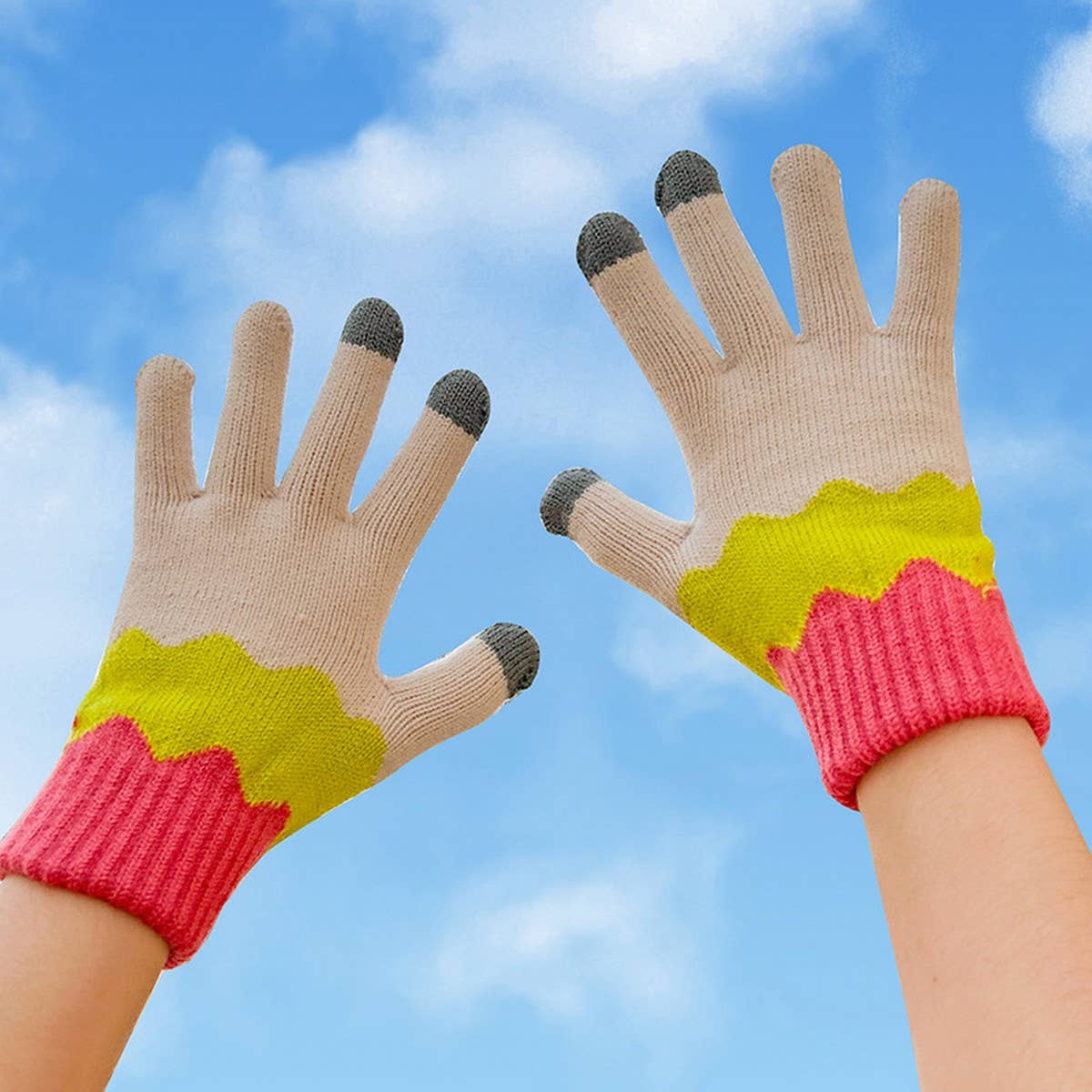 Mix-Match Knit Gloves