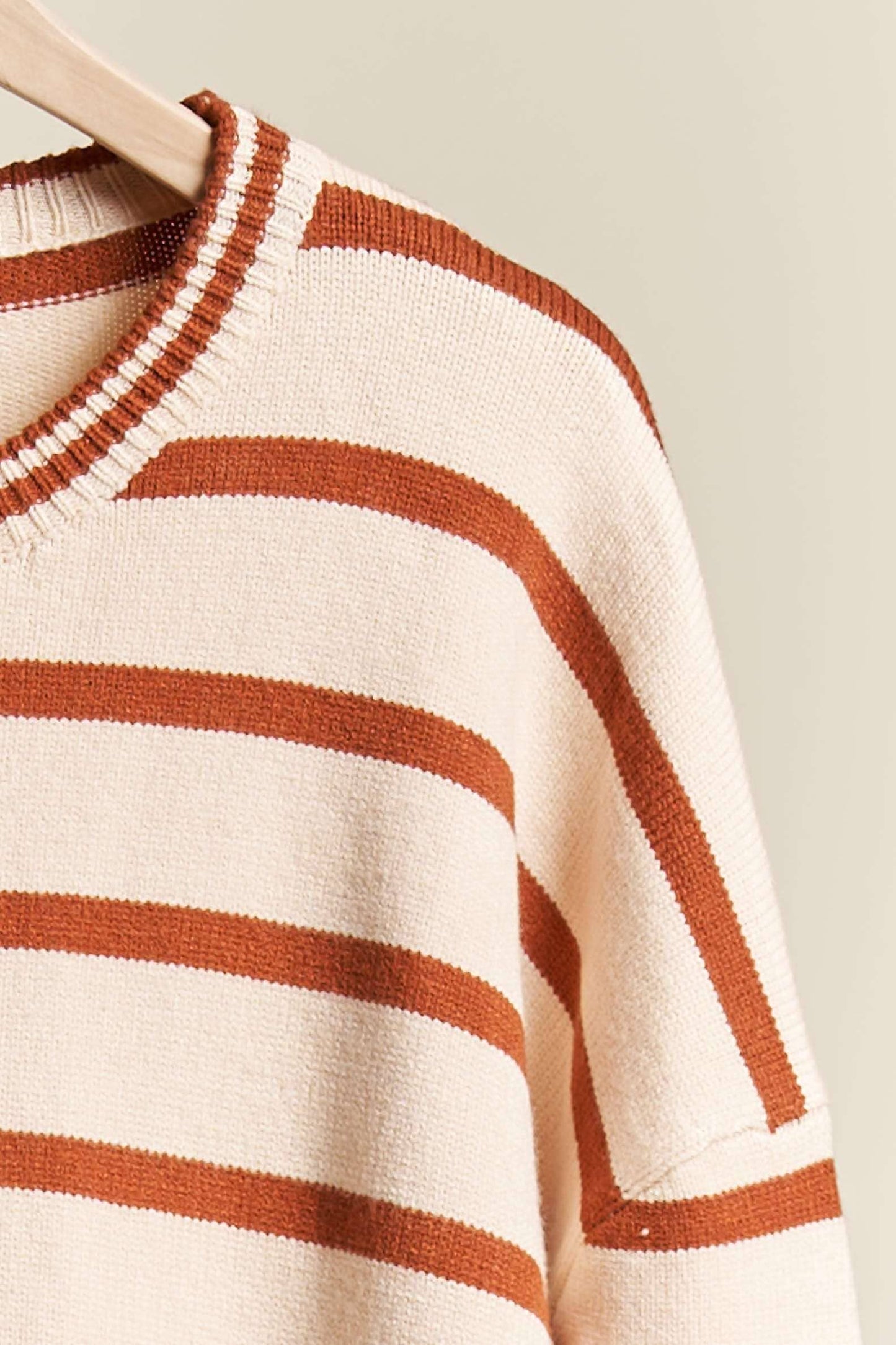 Charleen Round Neck Striped Knit Sweater Top