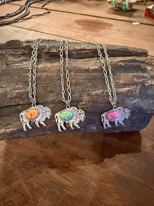 Turquoise Buffalo Necklace