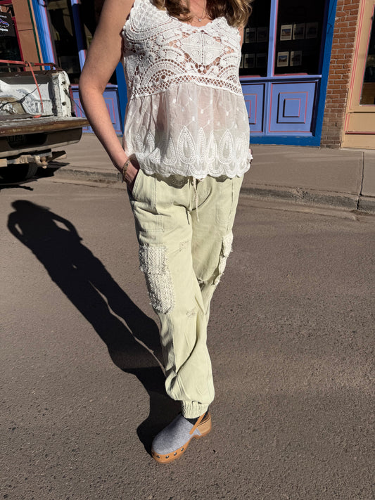 Pistachio Patched Jogger