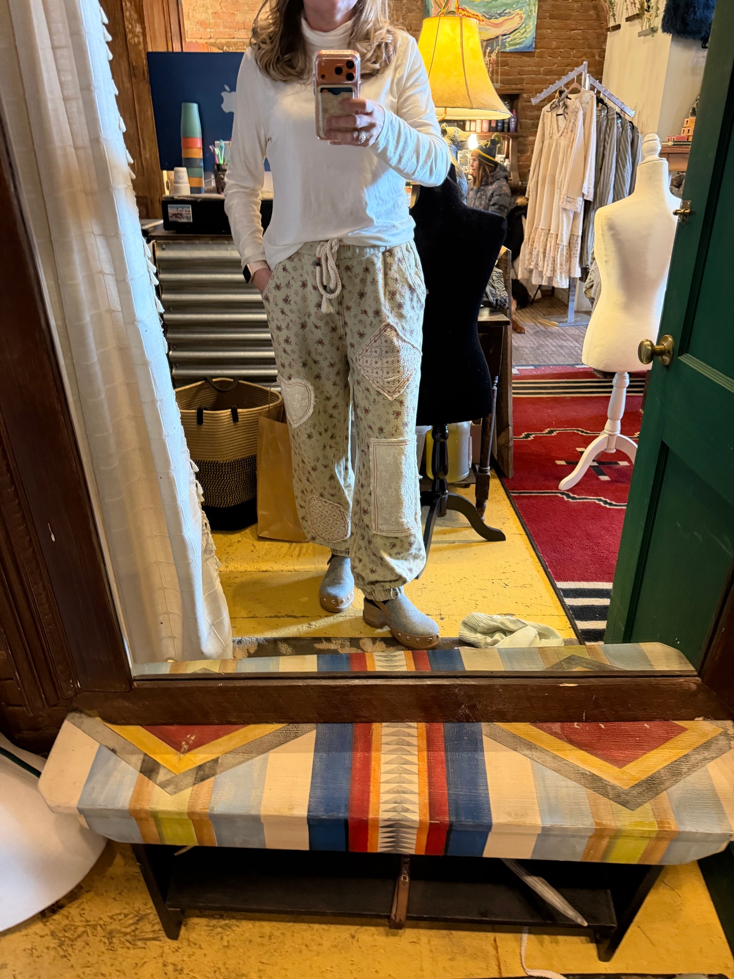 Pale Mint Floral Jogger