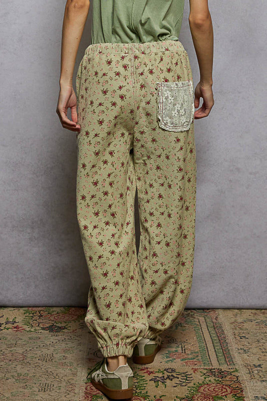 Pale Mint Floral Jogger