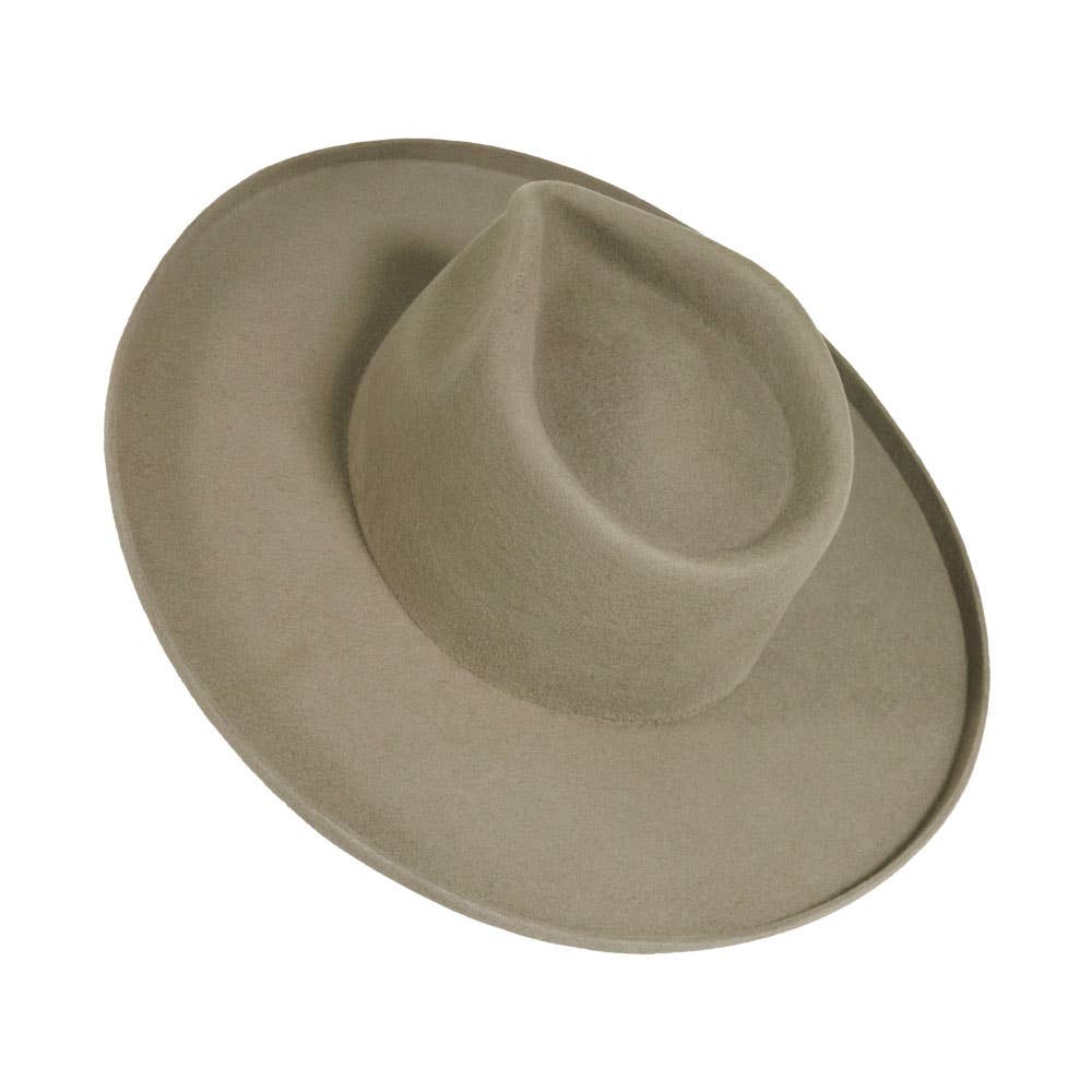 Wool Felt Teardrop Fedora Curled Brim Hat - Style Rustler