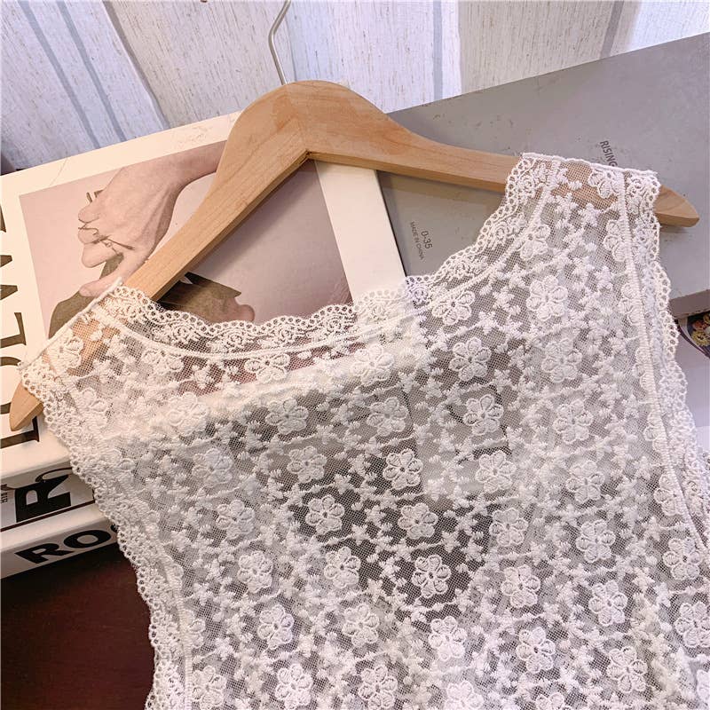 Sally Embroidered Lace Vest