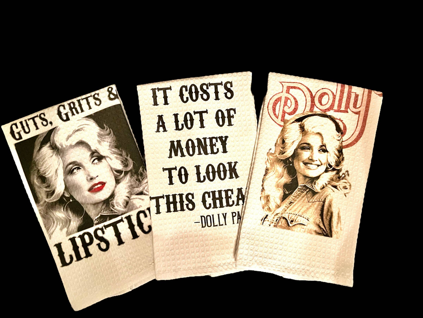 Set of Dolly Waffle Dish Towels 