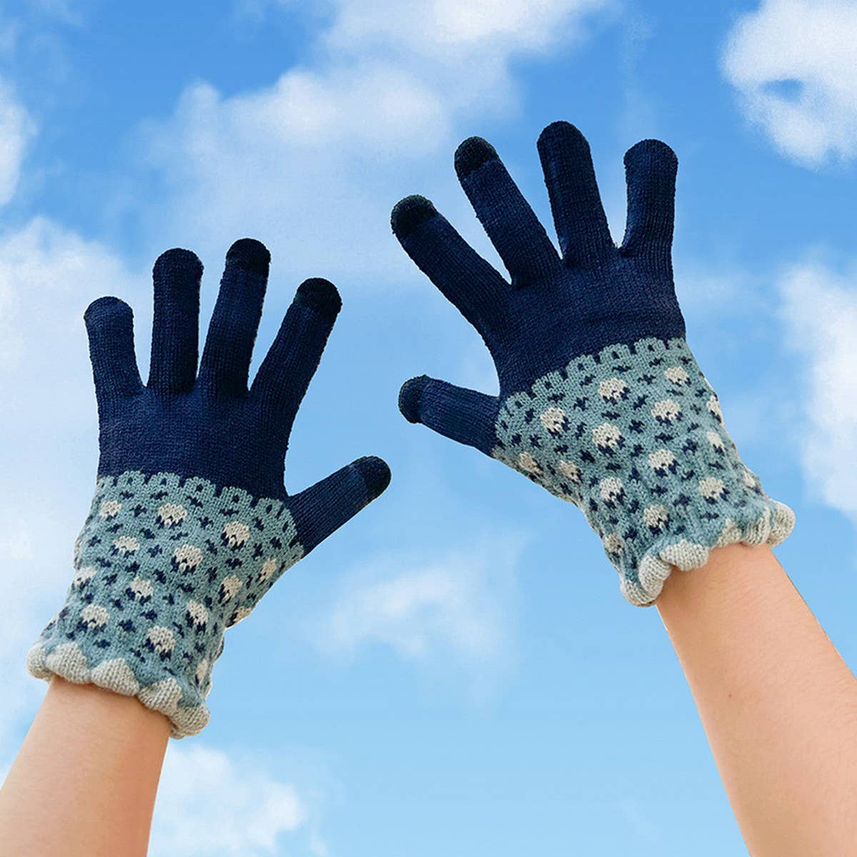 Mix-Match Knit Gloves