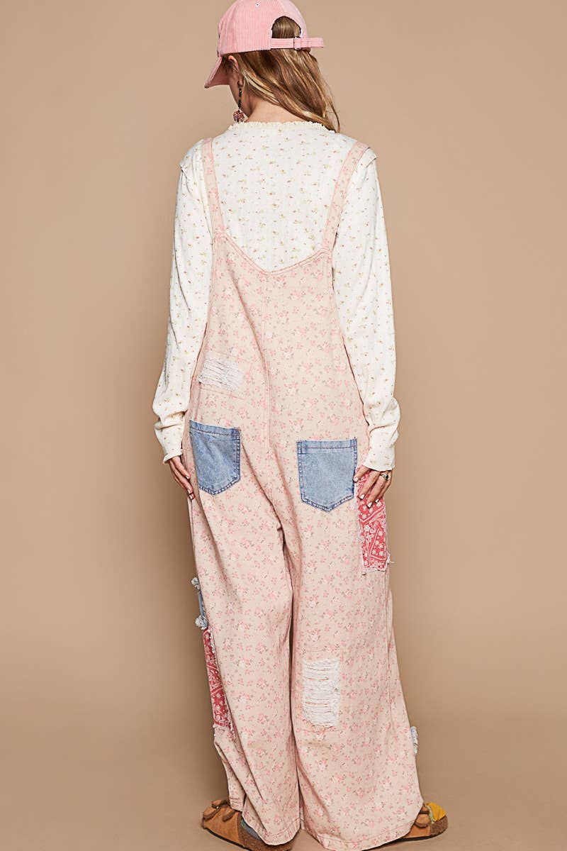 The Suki Flower Denim Overalls