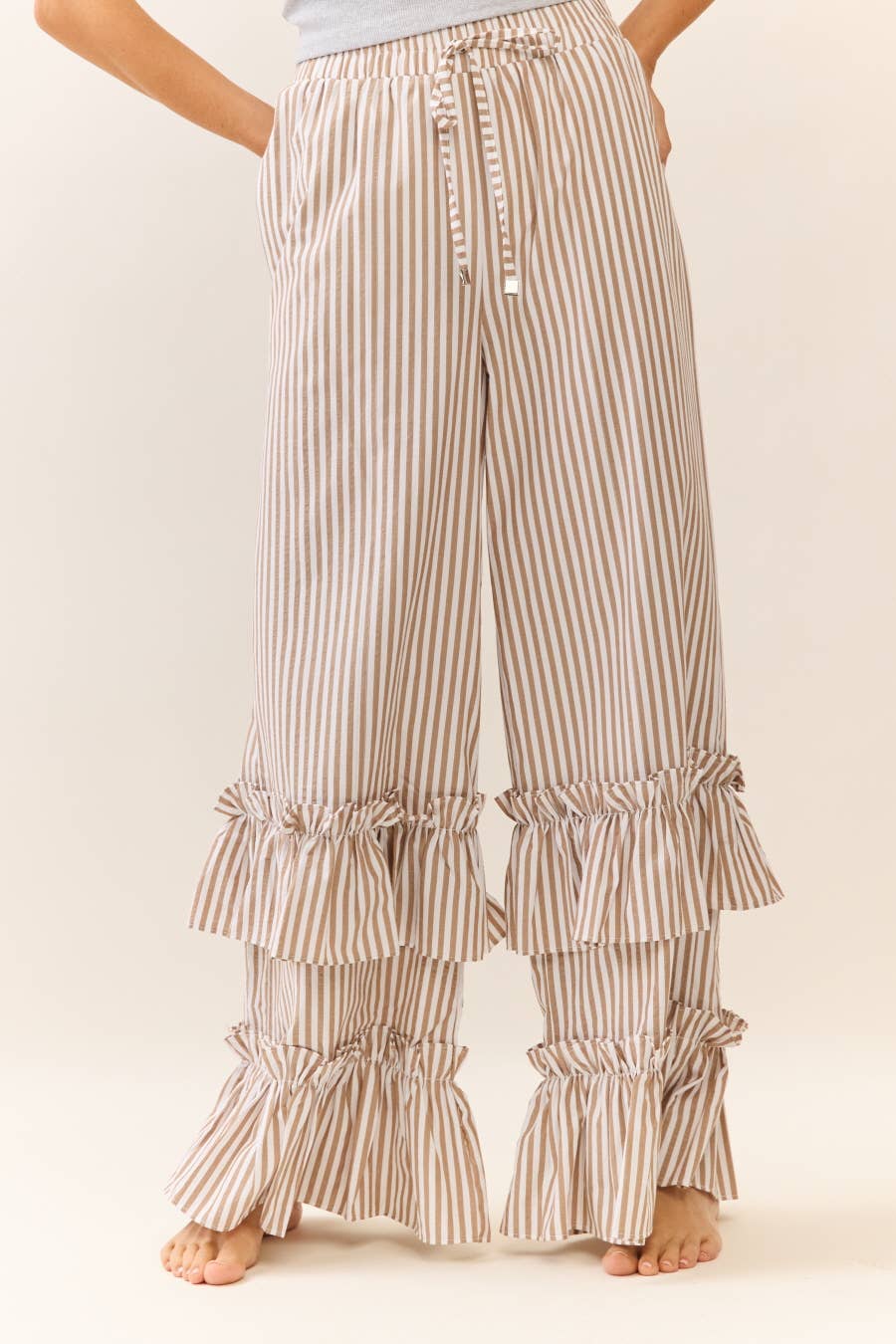 Striped Pull-on Maxi Pants