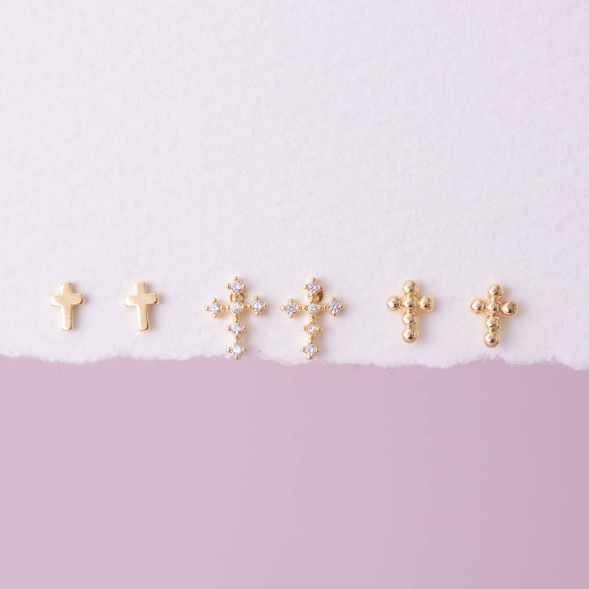 Multi Cross Velvet Set/3 Stud Gift Set