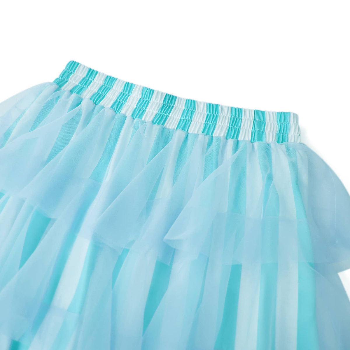 Striped Ruffles Trousers Wide-leg Tulle Pants