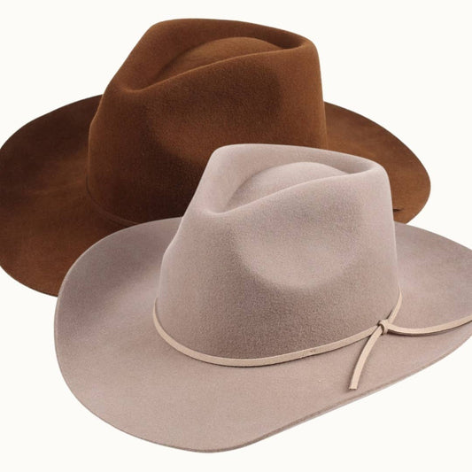 100% Wool Western Cowboy Structured Hat, 57cm