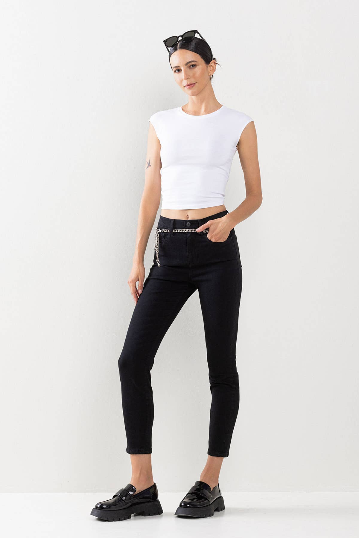 Lili High Rise Skinny Basic Black Denim with Stretch