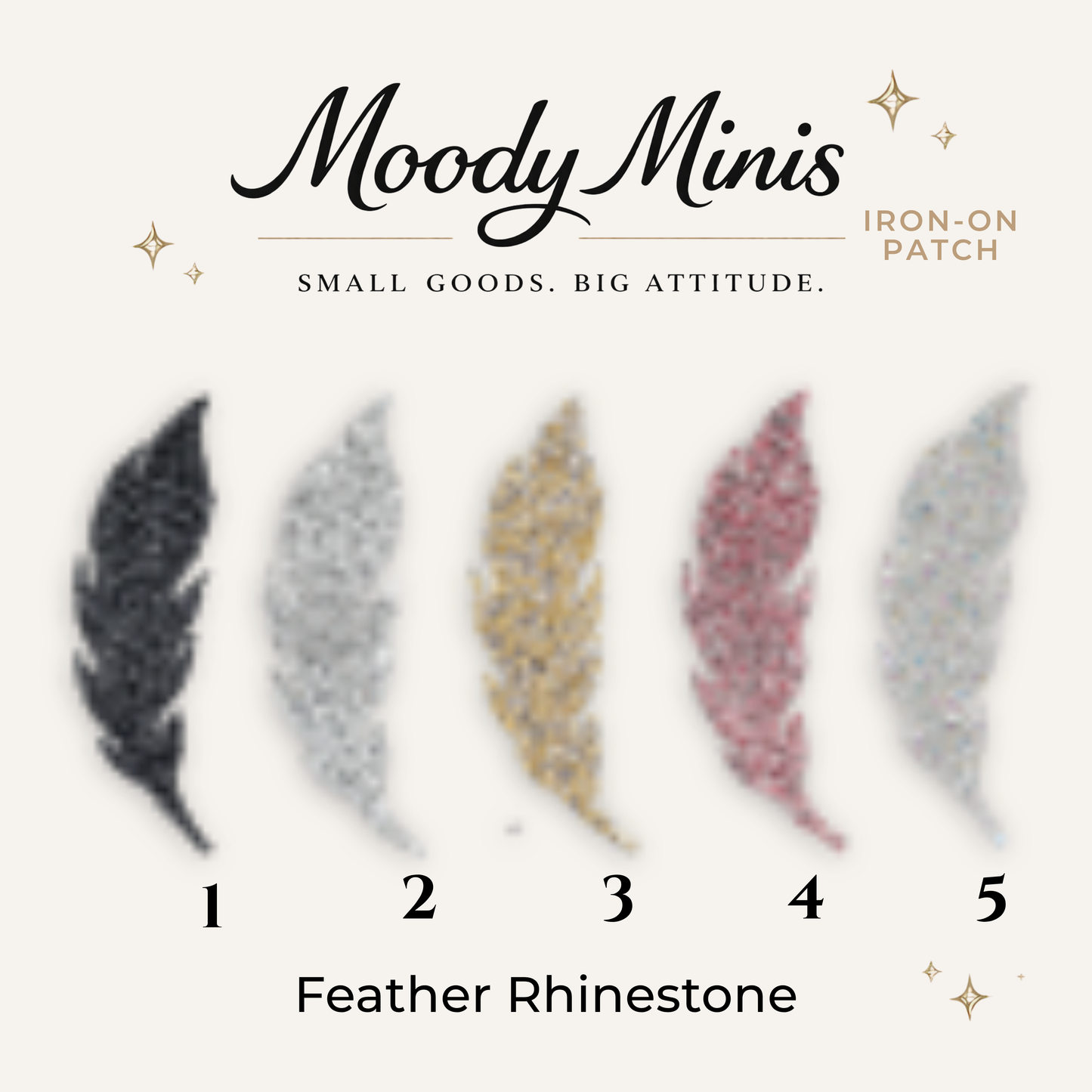 Feather Rhinestone Patch- RTS