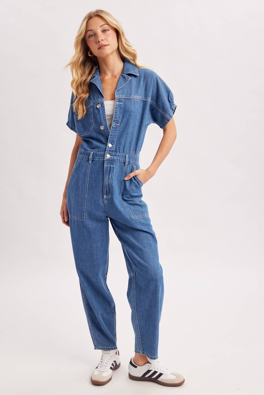 STILLA DENIM UTILITY JUMPSUIT