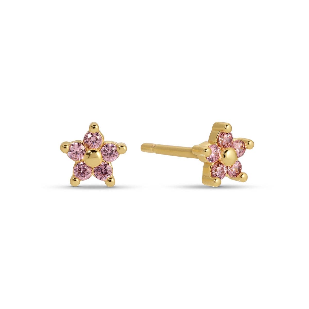 Delicate Flower Studs on Velvet Tag