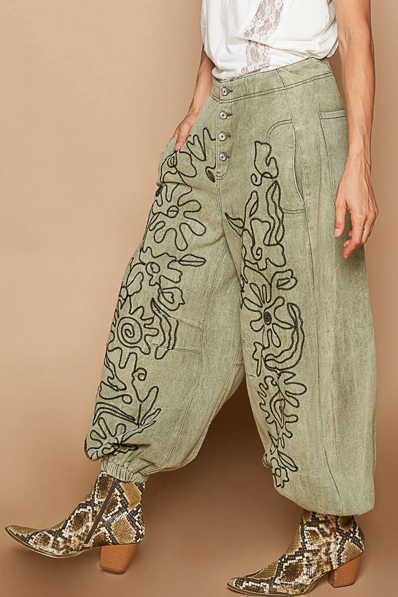 The Twila Floral Embroidered Pants