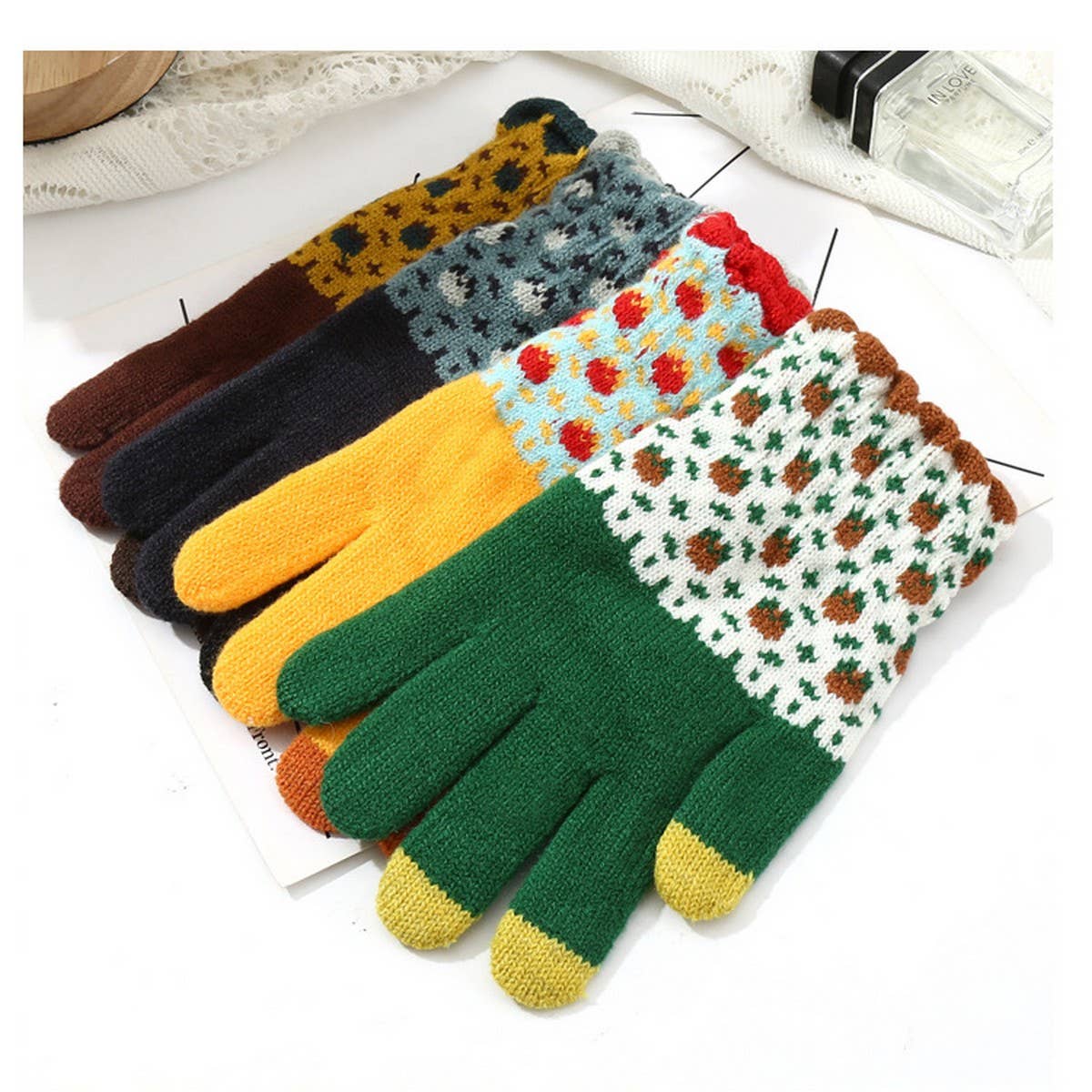 Mix-Match Knit Gloves