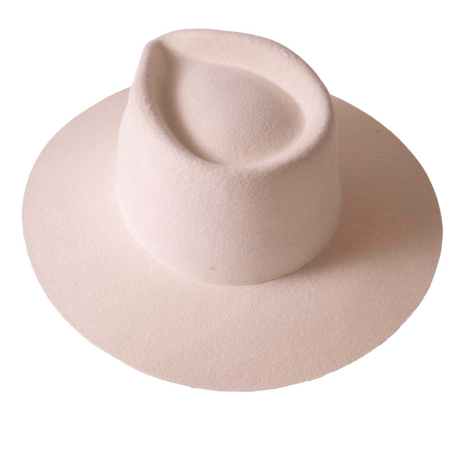 100% Wool Felt Flat Brim Fedora Hat - Style Rancher