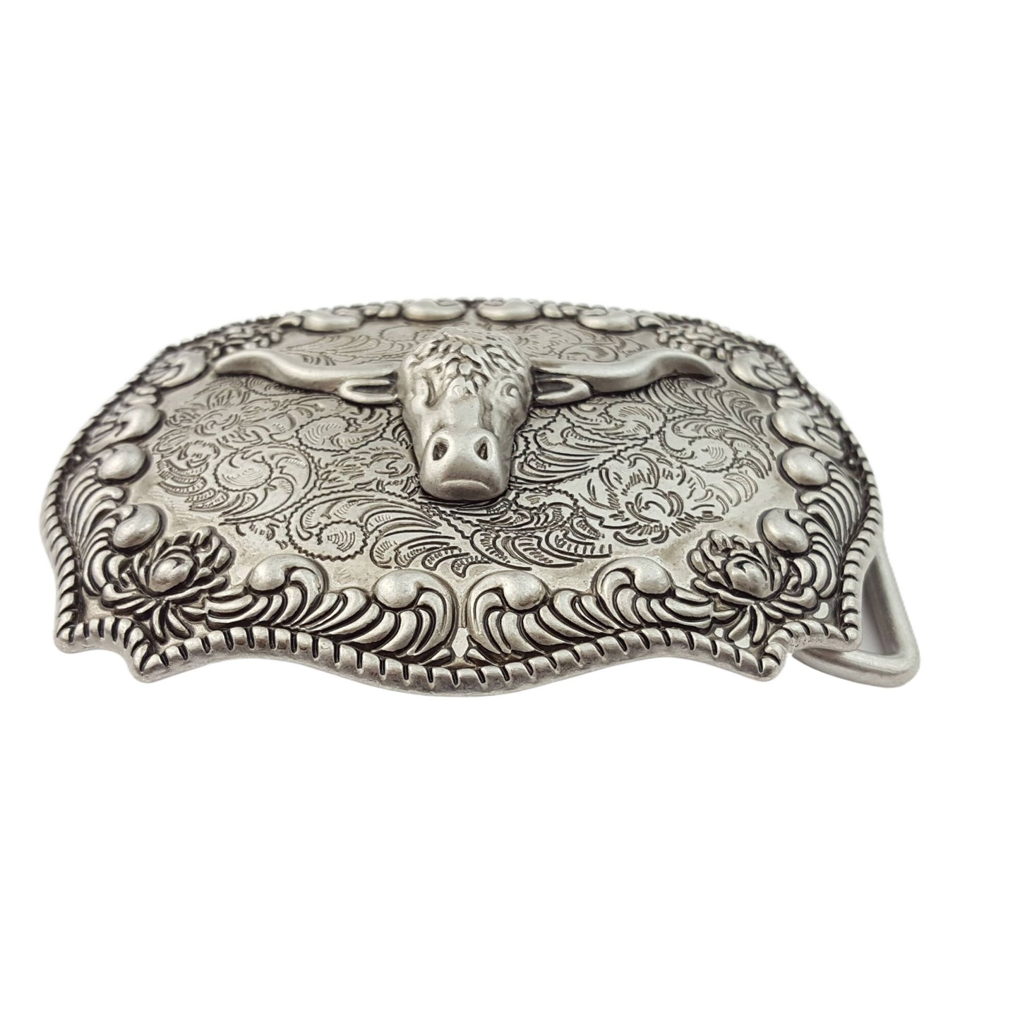 Judd Western Antique Silver Long Horn Buckle