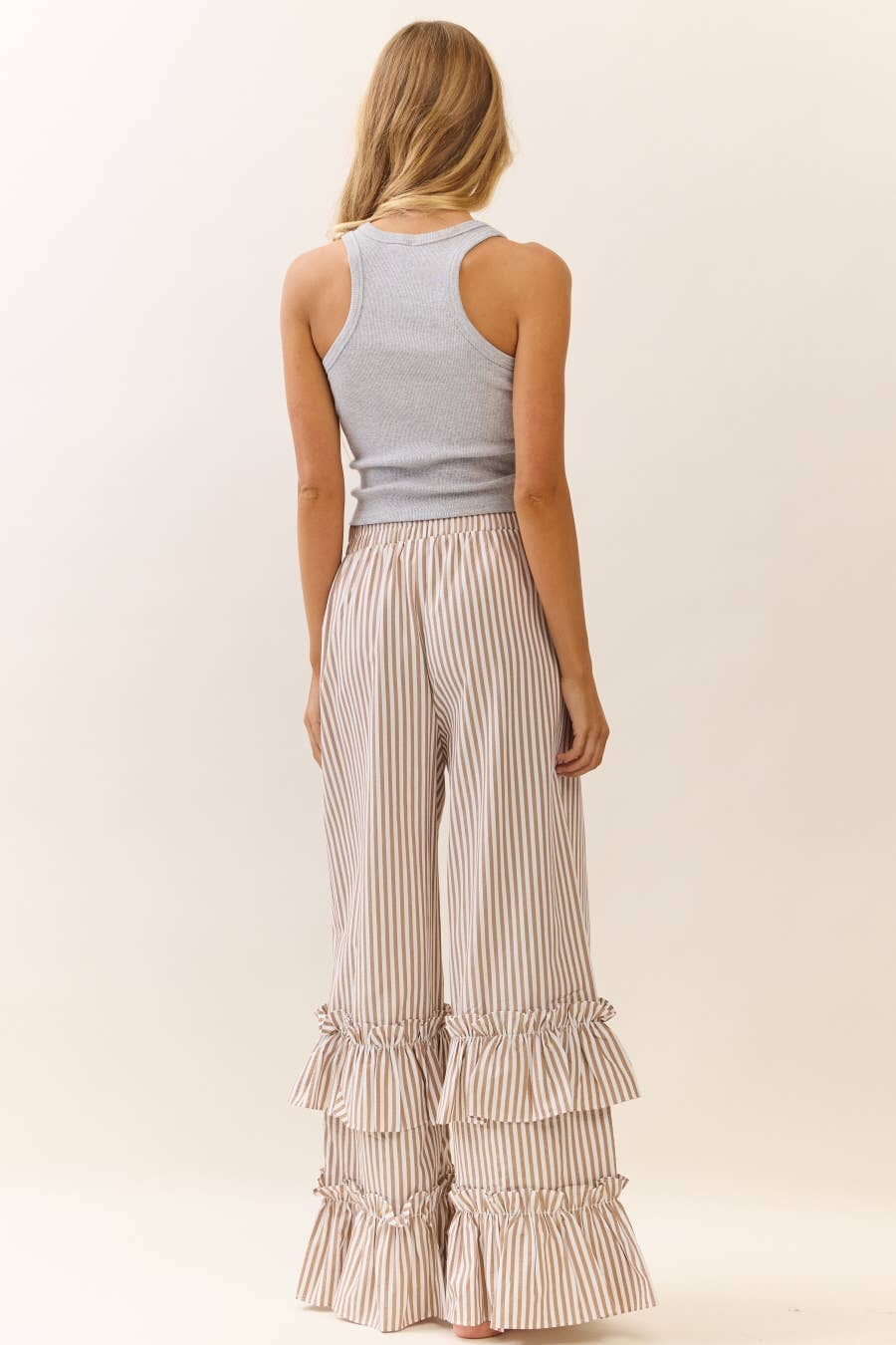 Striped Pull-on Maxi Pants
