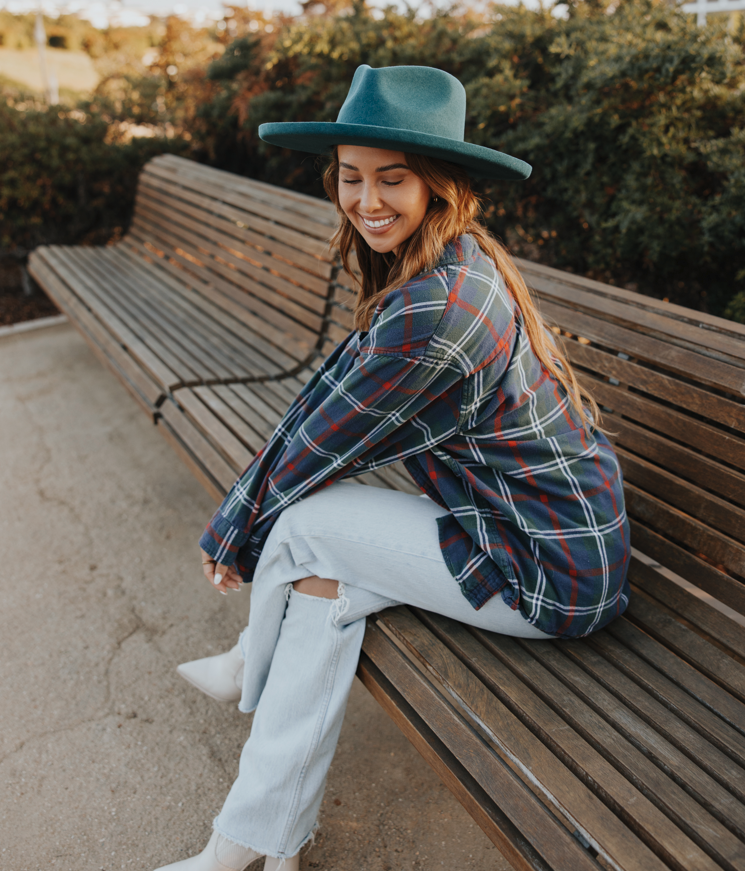 Wool Felt Teardrop Fedora Curled Brim Hat - Style Rustler
