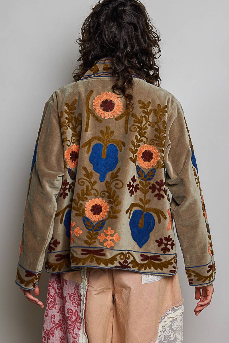 Embroidered Velvet Jacket