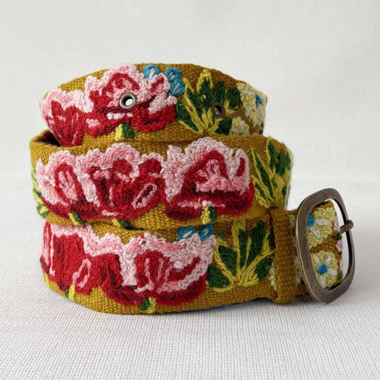 Giverny Embroidered Wool Belt