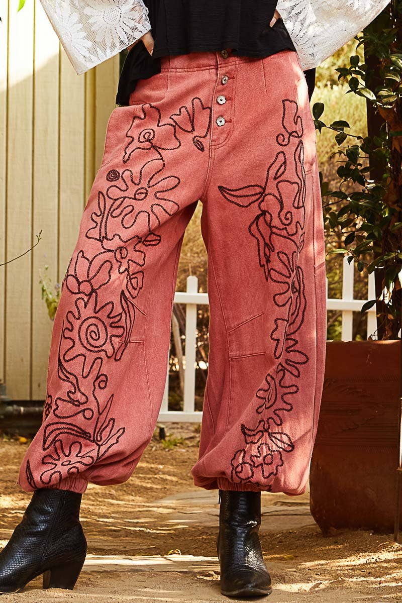 The Twila Floral Embroidered Pants