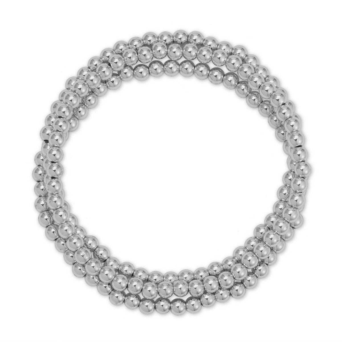 Classic Beaded Stretch Bracelets: Gold / 4mm