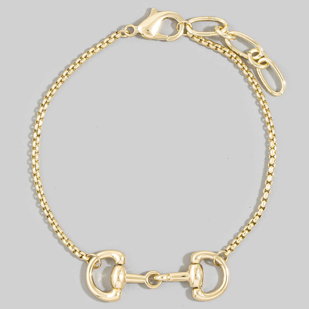 Horse Bit Charm Box Chain Dainty Bracelet